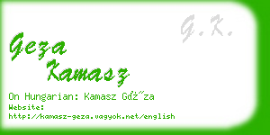 geza kamasz business card